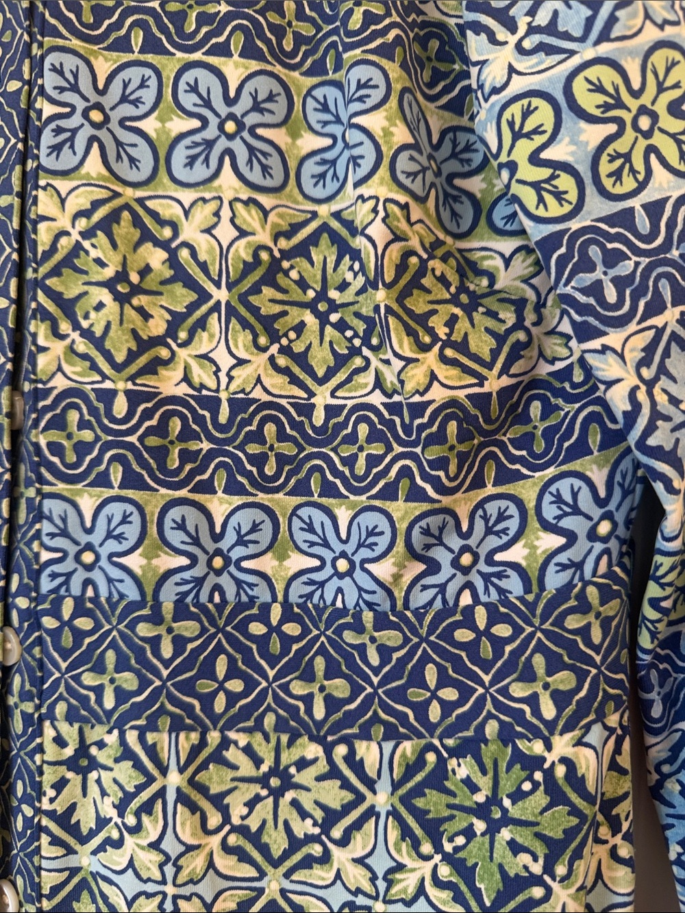 Blue & Green Printed Maxi Shirt Dress with Collar - Picture 2 of 6